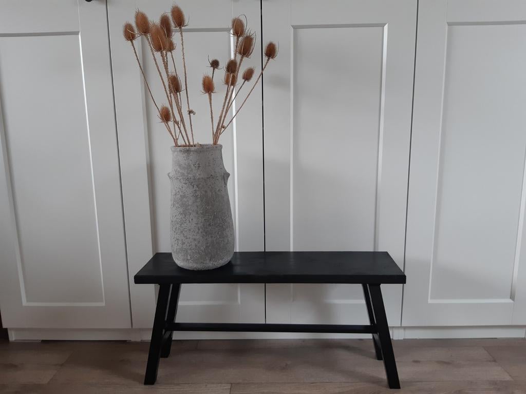 Zwart hoog bankje 80x22x38 cm, Huis en Inrichting, Ophalen of Verzenden, Nieuw, Hout
