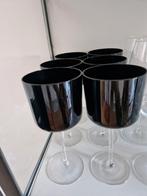 Villeroy & Boch wijnglazen - 6 stuks - Zwart/Transparant, Ophalen, Glas of Glazen, Effen, Glas