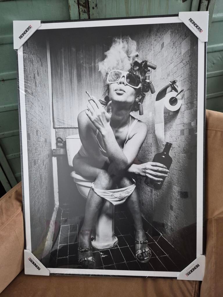 Reinders Poster 70x50 met houtenlijst: Toiletzaken NIEUW, Ophalen, Minder dan 50 cm, 50 tot 75 cm, Nieuw