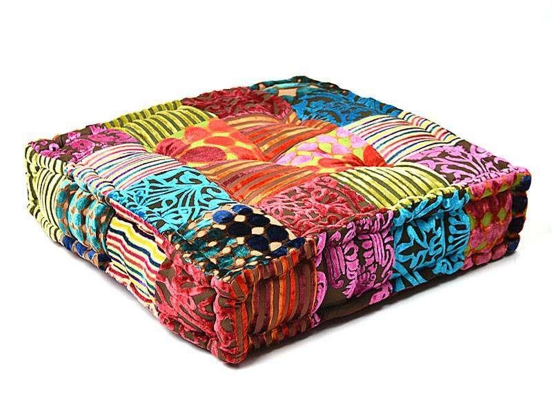 Oosters Vloerkussen India - multicolor, Ophalen of Verzenden, Nieuw, Overige kleuren, Vierkant