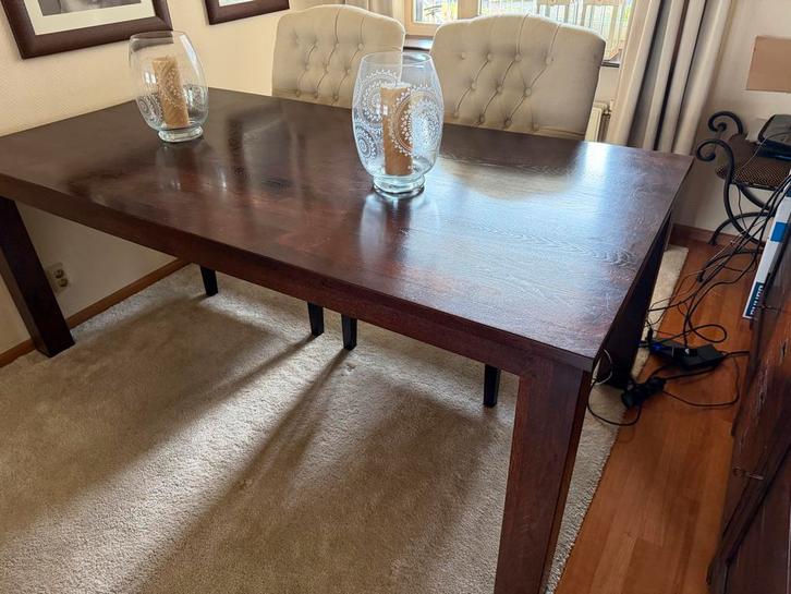 Teakhouten eettafel, Huis en Inrichting, Tafels | Eettafels, Gebruikt, 50 tot 100 cm, 200 cm of meer, Vijf personen of meer, Rechthoekig