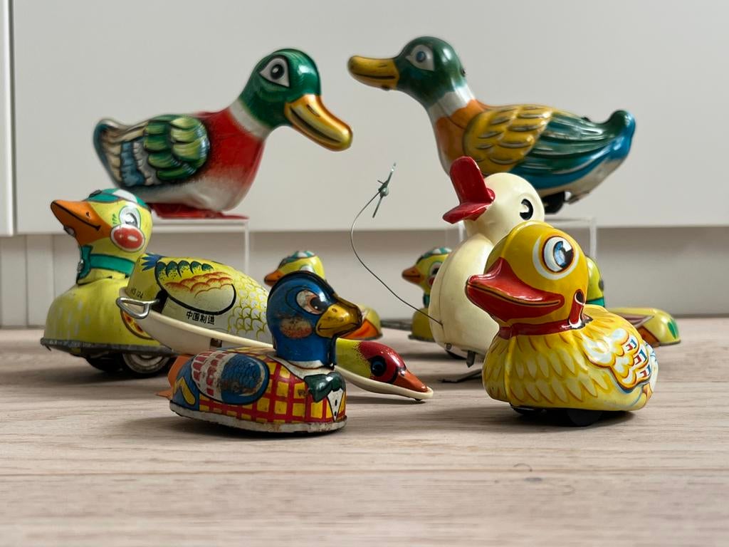 vintage blikken speelgoed eenden Lehmann Germany Japan China, Antiek en Kunst, Antiek | Speelgoed, Verzenden
