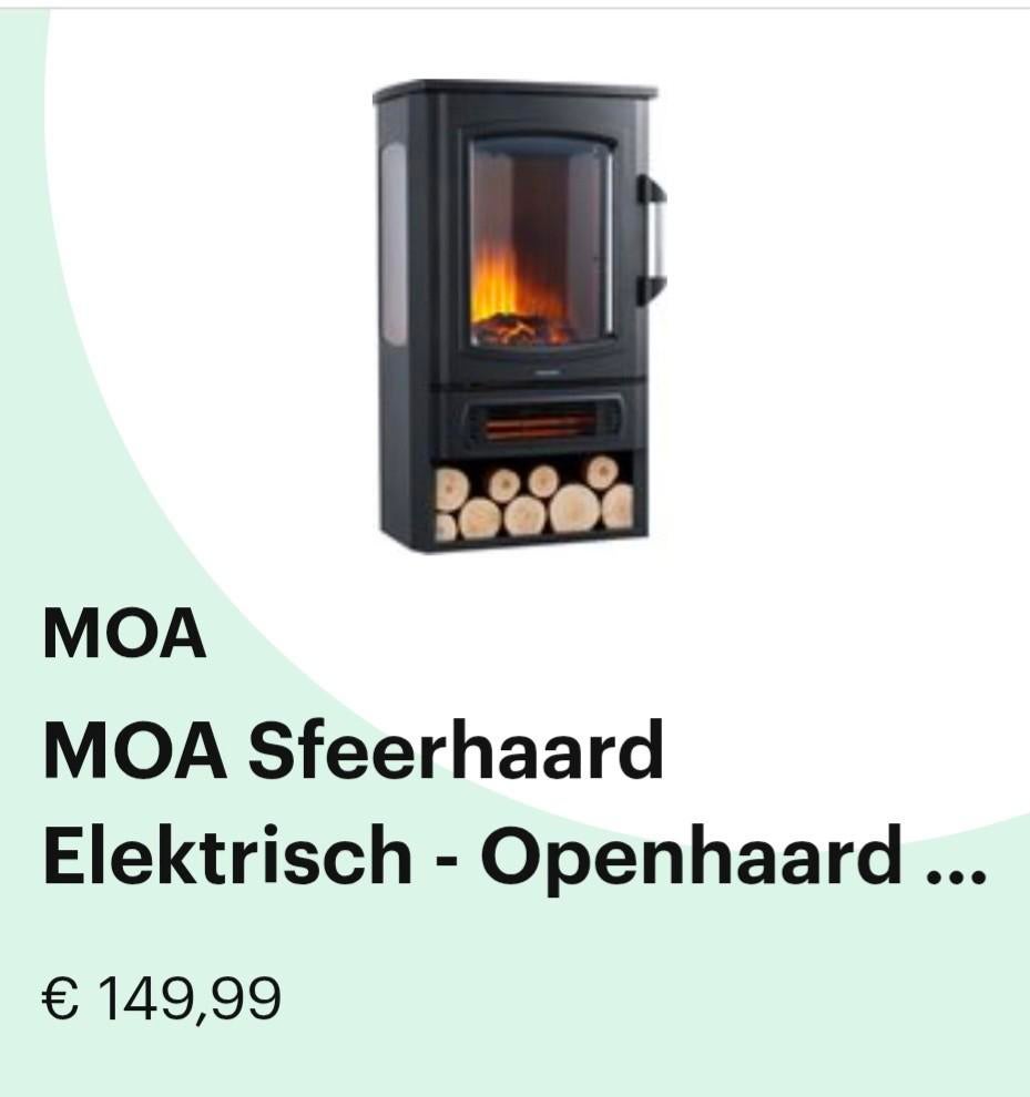 MOA Sfeerhaard Elektrisch, Ophalen of Verzenden, Vrijstaande haard, Elektrische haard