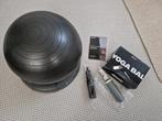 Yoga bal 55 cm zwart met houder + 2 pompen – complete set, Ophalen of Verzenden