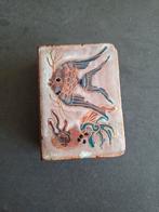 Antieke koperen luciferhouder met vissen, Ophalen of Verzenden