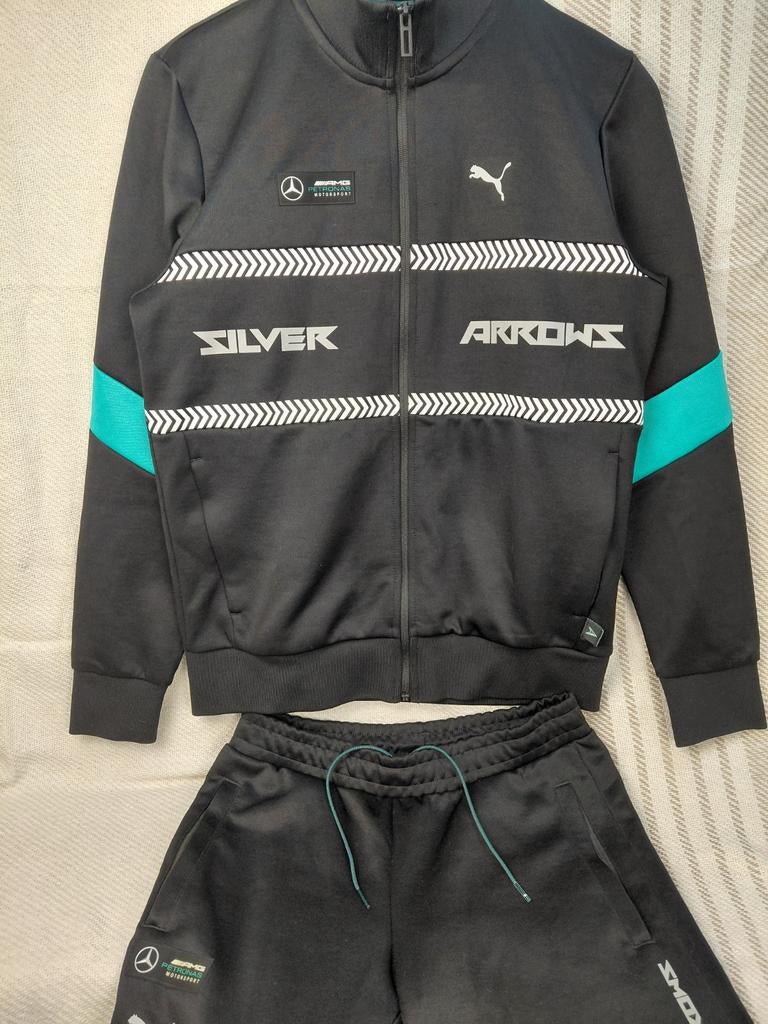 Mercedes AMG Petronas F1 "Silver Arrows" Trainingspak, Kleding | Heren, Maat 48/50 (M), Zwart, Mercedes-AMG Petronas F1, Ophalen of Verzenden