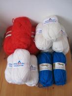 Rood, wit en blauwe wol of garen totaal 750 gram is nieuw., Ophalen of Verzenden, Nieuw, Breien of Haken, Wol of Garen