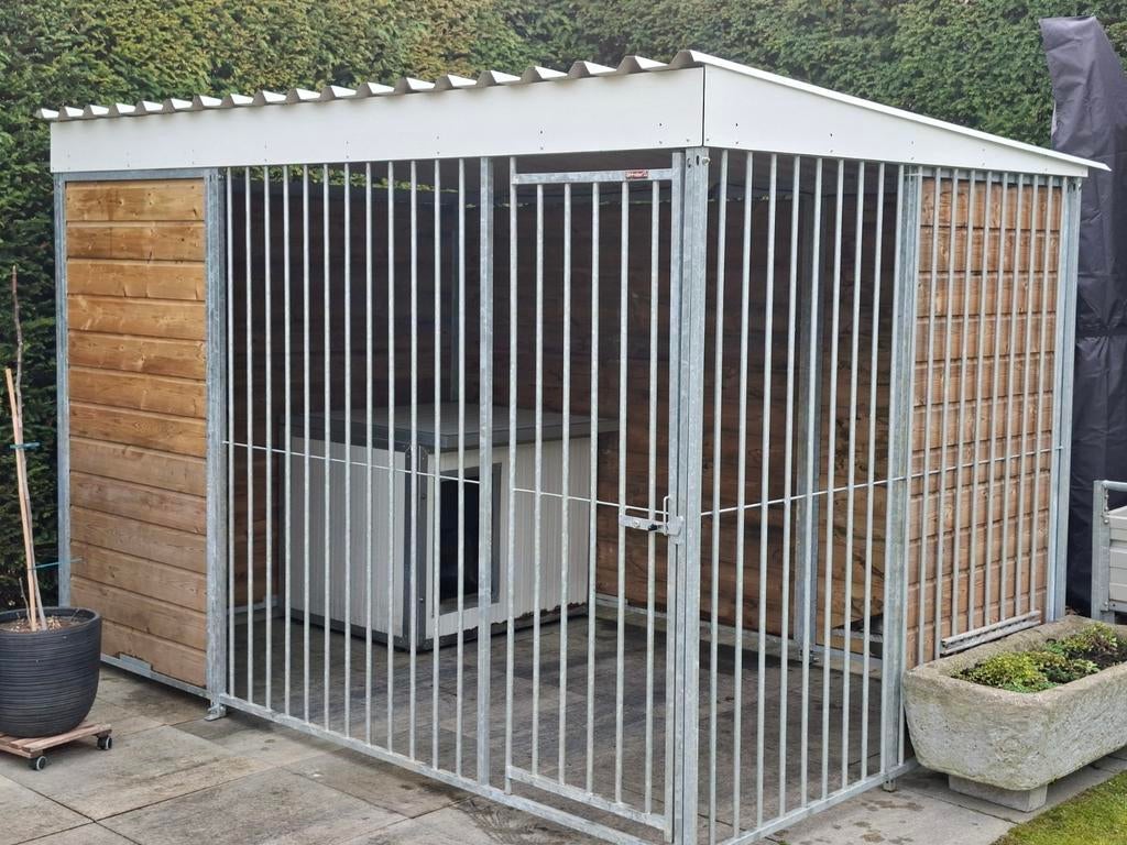Hondenkennel in combinatie met Douglas panelen, Dieren en Toebehoren, Hondenhokken, Ophalen, Hondenkennel, 110 cm of meer, 100 cm of meer