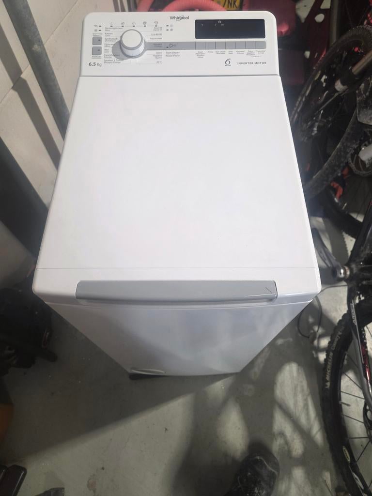 Whirlpool 6.5 kg bovenlader wasmachine, Ophalen, 1200 tot 1600 toeren, 85 tot 90 cm