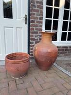 Set van 2 bloembak/terracotta kruik/tuinvaas, Ophalen, Overige materialen, Gebruikt, Minder dan 60 cm
