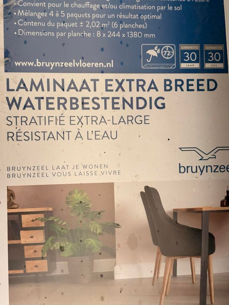 Bruynzeel laminaat extra breed + isoline ondervloer, Huis en Inrichting, Bruin, Nieuw, Ophalen of Verzenden, Minder dan 10 m²