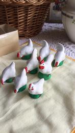 Vintage aardewerk mini kipjes / 8 stuks in doosje, Ophalen of Verzenden, Zo goed als nieuw