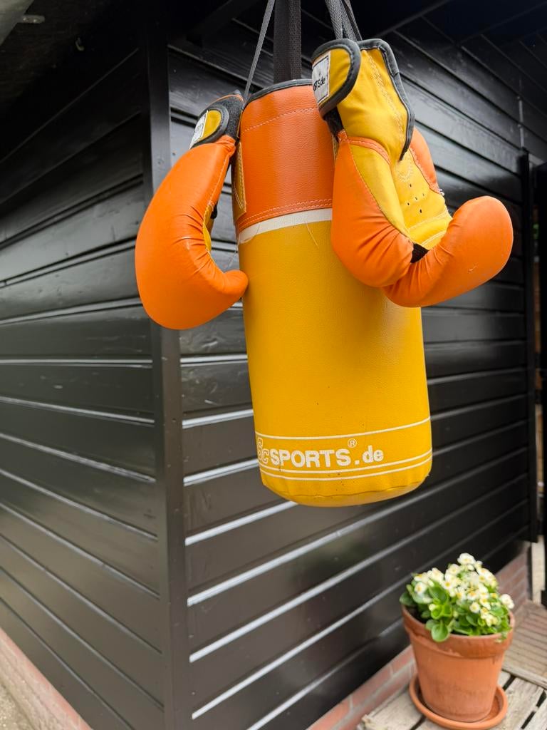 Bokszak kinderen met bokshandschoenen, Sport en Fitness, Boksen, Boksbal, Ophalen