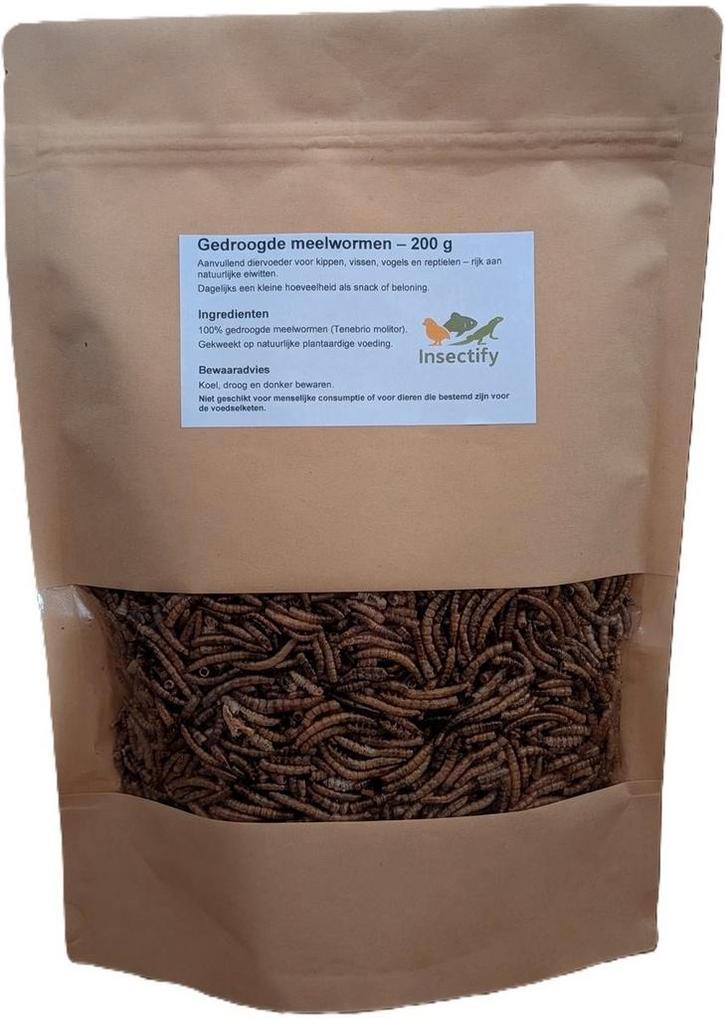 Gedroogde Meelwormen - 200 g, Dieren en Toebehoren, Dierenvoeding, Ophalen