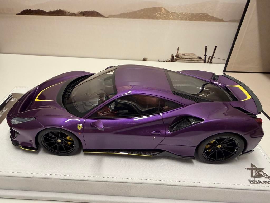 1:18 BBA Ferrari 488 Pista Hong Kong Purple, Hobby en Vrije tijd, Modelauto's | 1:18, Ophalen of Verzenden, Nieuw, Auto, Overige merken