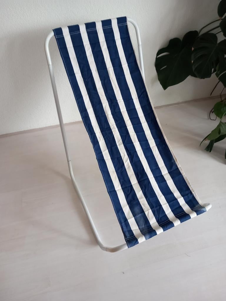 Opvouwbare strandstoel., Ophalen, Gebruikt, Metaal, Inklapbaar