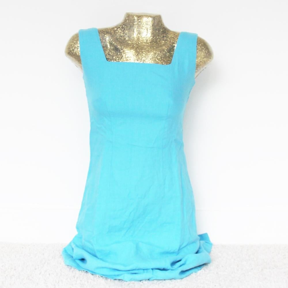 Mooie USNY Jurk 100% Linnen (Maat 34) - 28 € 15,-, Blauw, Ophalen of Verzenden, Zo goed als nieuw, USNY