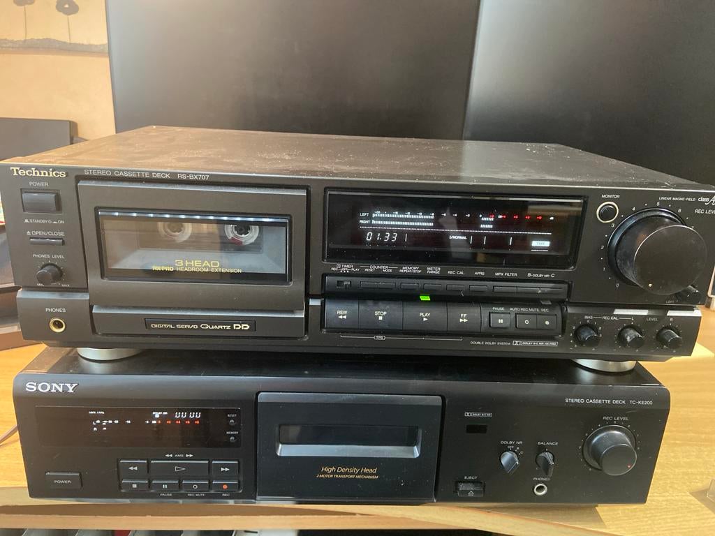 Platine Cassette Technics RS-BX-707 - Vintage, Noir - Occasion Fonctionnelle
