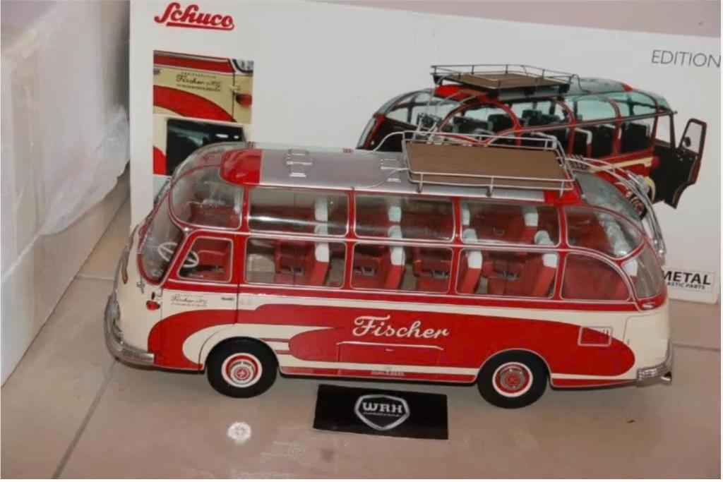1:18 SETRA S6 FISCHER BUS Schuco in box ZELDZAAM WRH, Verzenden, Zo goed als nieuw, Auto, Overige merken