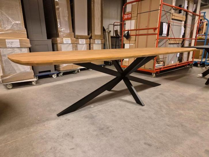 tafel deens ovaal - 300cm - massief hout, Huis en Inrichting, Tafels | Eettafels, Nieuw, 100 tot 150 cm, 200 cm of meer, Overige vormen