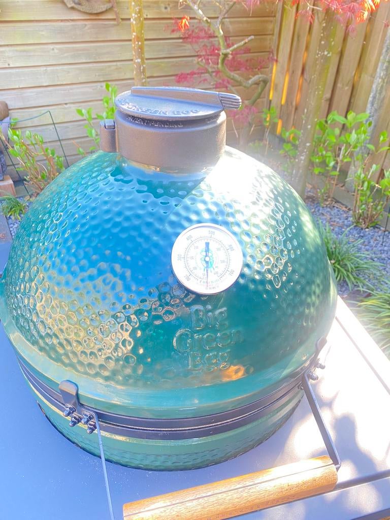 Big Green Egg Large met de juiste accessoires, Ophalen, Gebruikt, Big Green Egg, Met accessoires