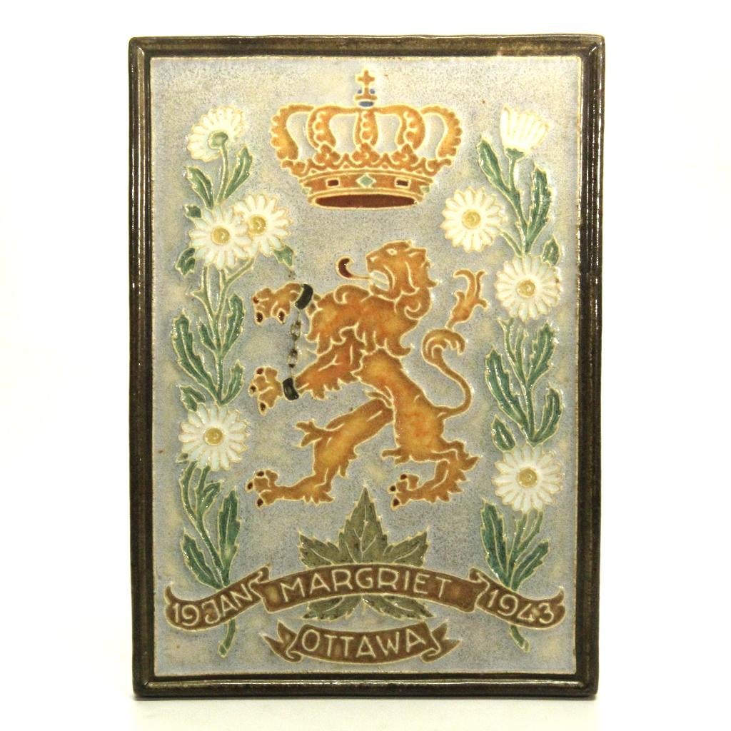 OPRUIMING Wandtegel Porceleyne Fles - Geketende leeuw - GAAF, Antiek en Kunst, Ophalen of Verzenden