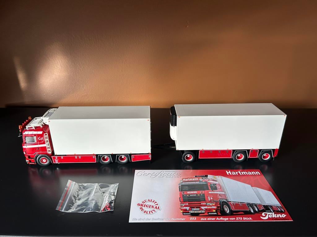 Tekno model Scania van Hartmann, Ophalen of Verzenden, Zo goed als nieuw, Bus of Vrachtwagen, Tekno