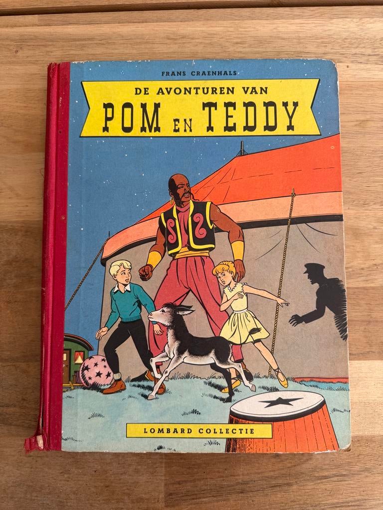 Pom en Teddy stripboek - 1e druk 1956 - Hardcover, Eén stripboek, Ophalen of Verzenden, Gelezen