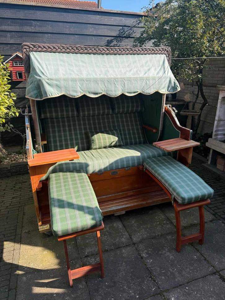 Luxe Strandkorf - Perfect voor Tuin of Terras, Tuin en Terras, Tuinsets en Loungesets, Gebruikt, Loungeset, Hout, 2 zitplaatsen