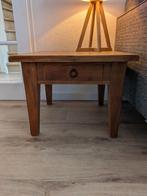 Teak houten bijzettafel - 60x60x47 cm, Gebruikt, Vierkant, 55 tot 75 cm, Landelijk