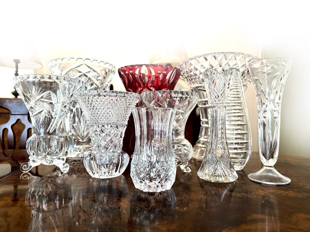 kristal of geslepen glas vazen, Ophalen