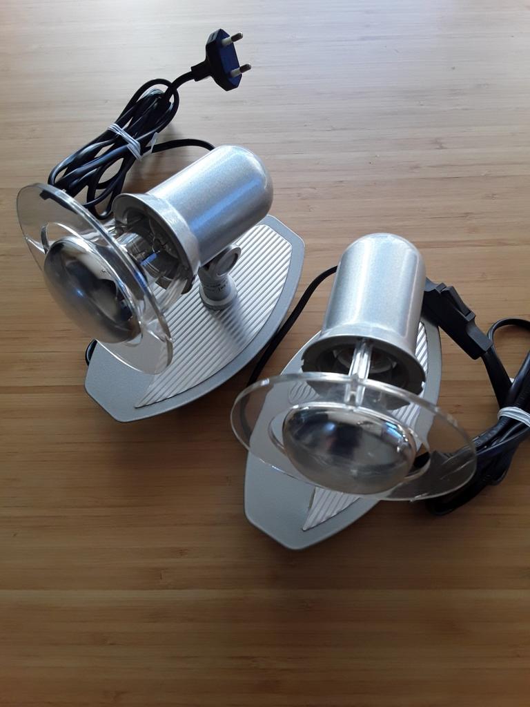 Wand - plafond spotjes 2 stuks, Ophalen, Zo goed als nieuw, Metaal of Aluminium, Plafondspot of Wandspot