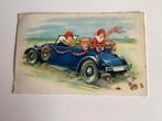 2 oude ansichtkaarten auto's - kinderen, Ophalen of Verzenden, 1920 tot 1940, Gelopen, Voertuig