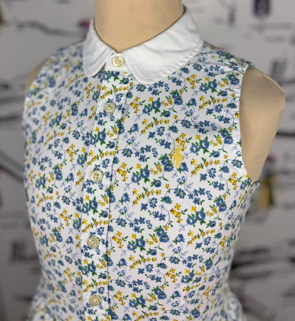 Ralph Lauren oxford floral jurk maat 10, Zo goed als nieuw, Ralph Lauren, Jurk of Rok, Verzenden