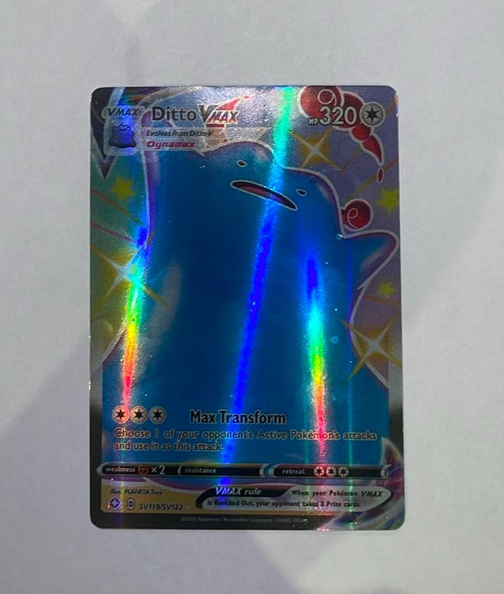 Waardevolle ditto Vmax pokemonkaart, Hobby en Vrije tijd, Verzamelkaartspellen | Pokémon, Ophalen of Verzenden, Zo goed als nieuw