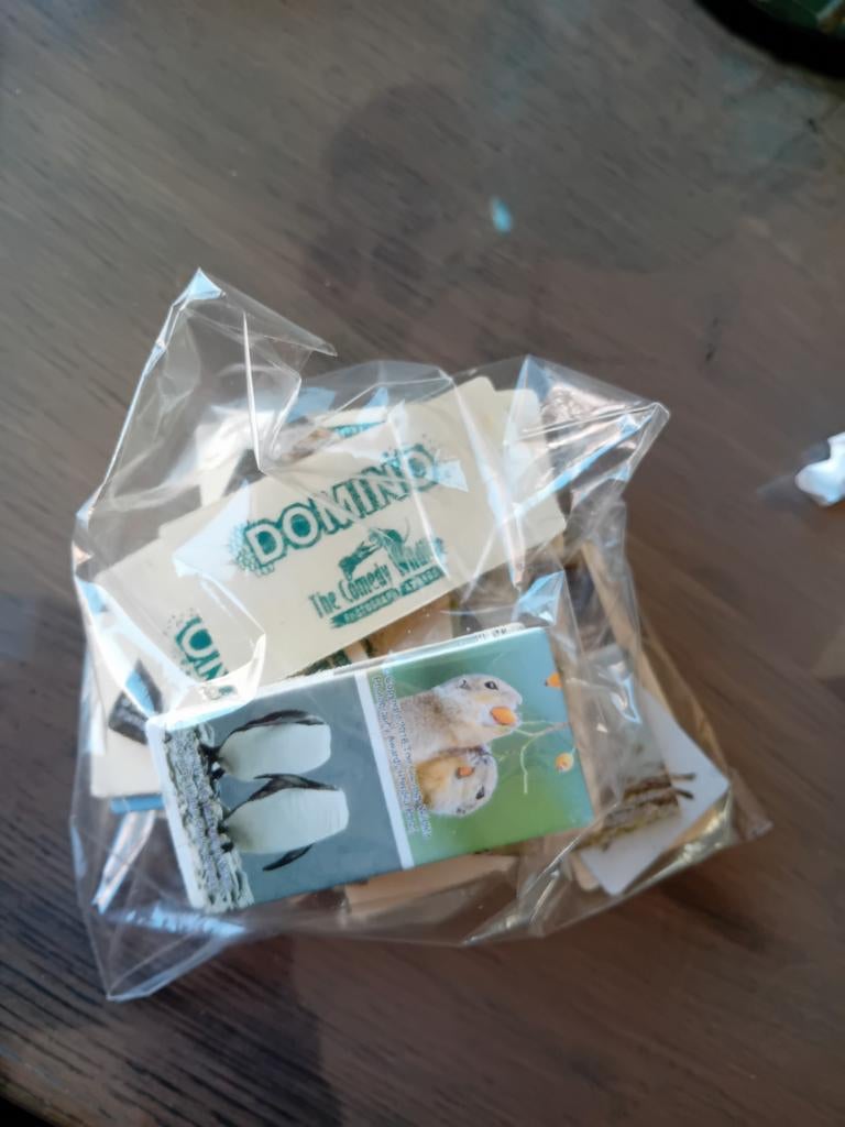 Domino The Comedy Wildlife spel, Een of twee spelers, Ophalen, Zo goed als nieuw, The Comedy Wildlife