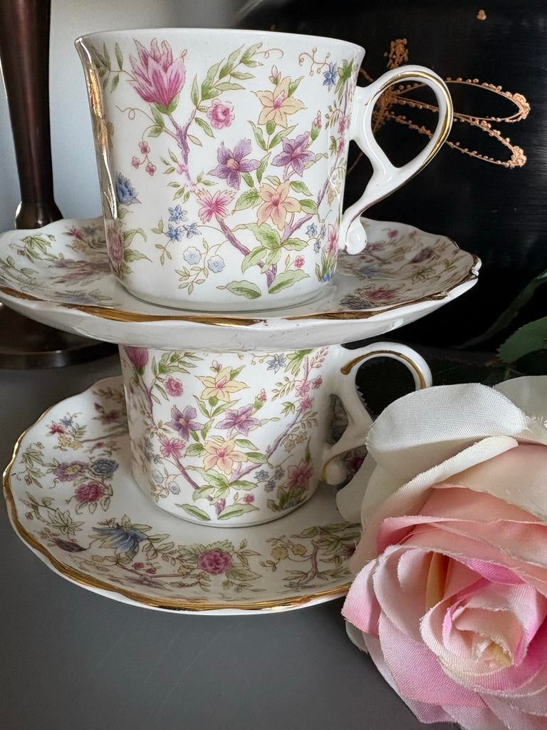 2 kop+ schotels van   Balmoral Castle Bone China, Ophalen of Verzenden