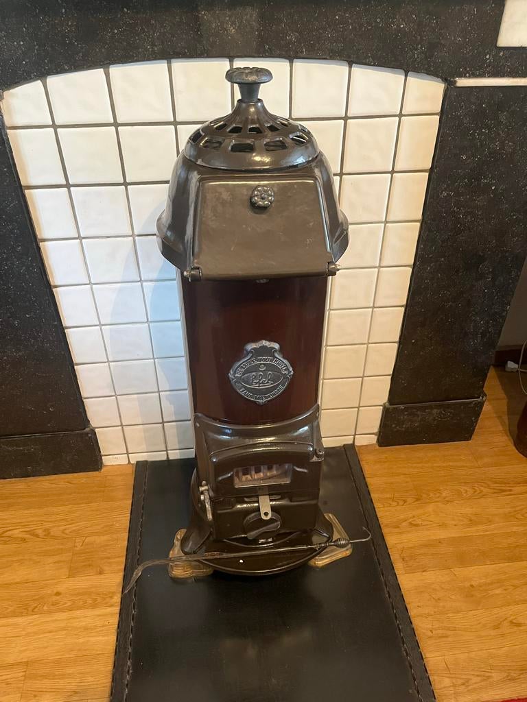 Prachtige antieke gietijzeren hout/kolenkachel van Efel, Huis en Inrichting, Kachels, Ophalen, Gebruikt, Overige brandstoffen