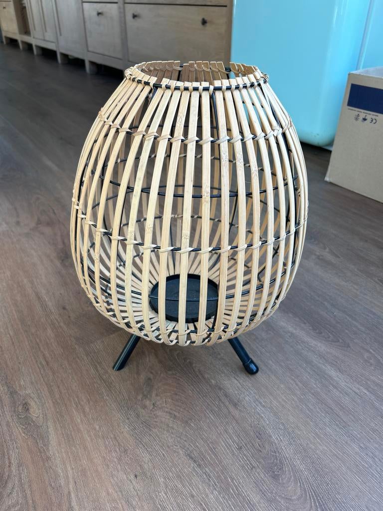 Bamboe lantaarn met metalen frame, Ophalen, Overige materialen, Gebruikt, Bruin