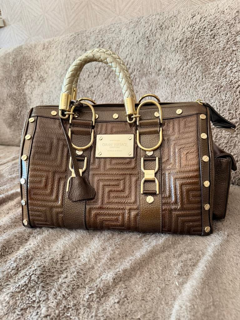 Giani Versace leren damestas!, Sieraden, Tassen en Uiterlijk, Tassen | Damestassen, Ophalen of Verzenden, Zo goed als nieuw, Handtas