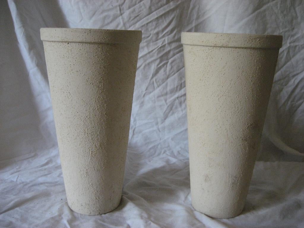 2 bloempotten hoogte 25,5 cm Ø 13,5 cm voor binnen nr 3, Gebruikt, Rond, Ophalen of Verzenden, Balkon