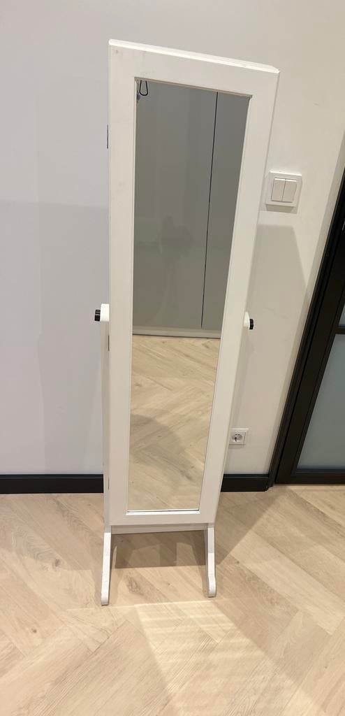 Witte spiegel sieradenkast, Huis en Inrichting, Woonaccessoires | Spiegels, Minder dan 50 cm, Gebruikt, 100 tot 150 cm, Ophalen of Verzenden