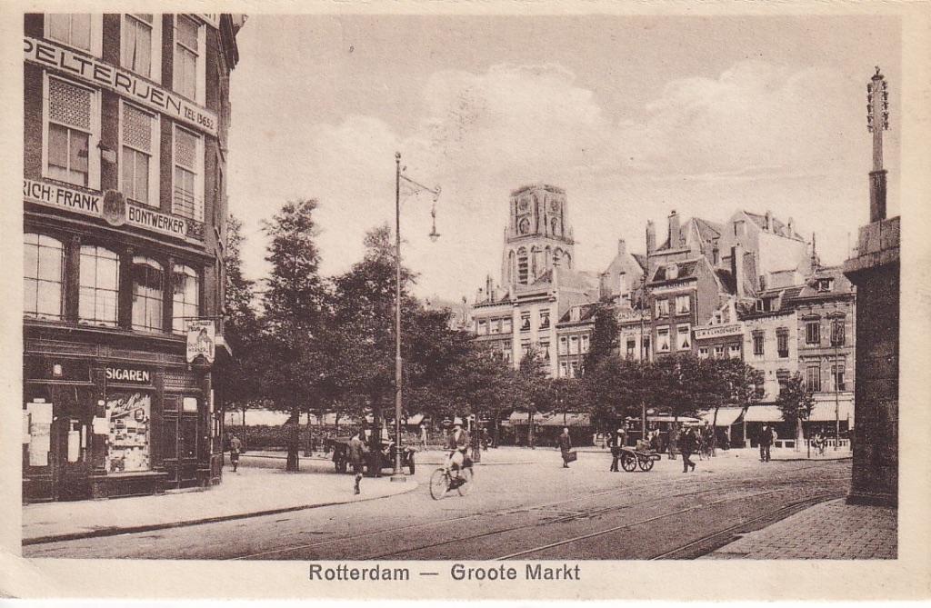720K Rotterdam Grote Markt vanaf Westnieuwland spoorviaduct, Ophalen of Verzenden, 1920 tot 1940, Ongelopen, Zuid-Holland