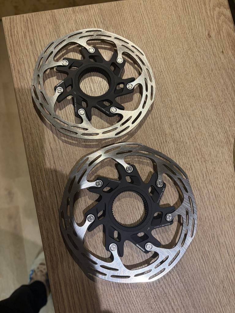 2 x SRAM Centerline X Centerlock Remschijf 140mm, Ophalen of Verzenden, Zo goed als nieuw, Wiel