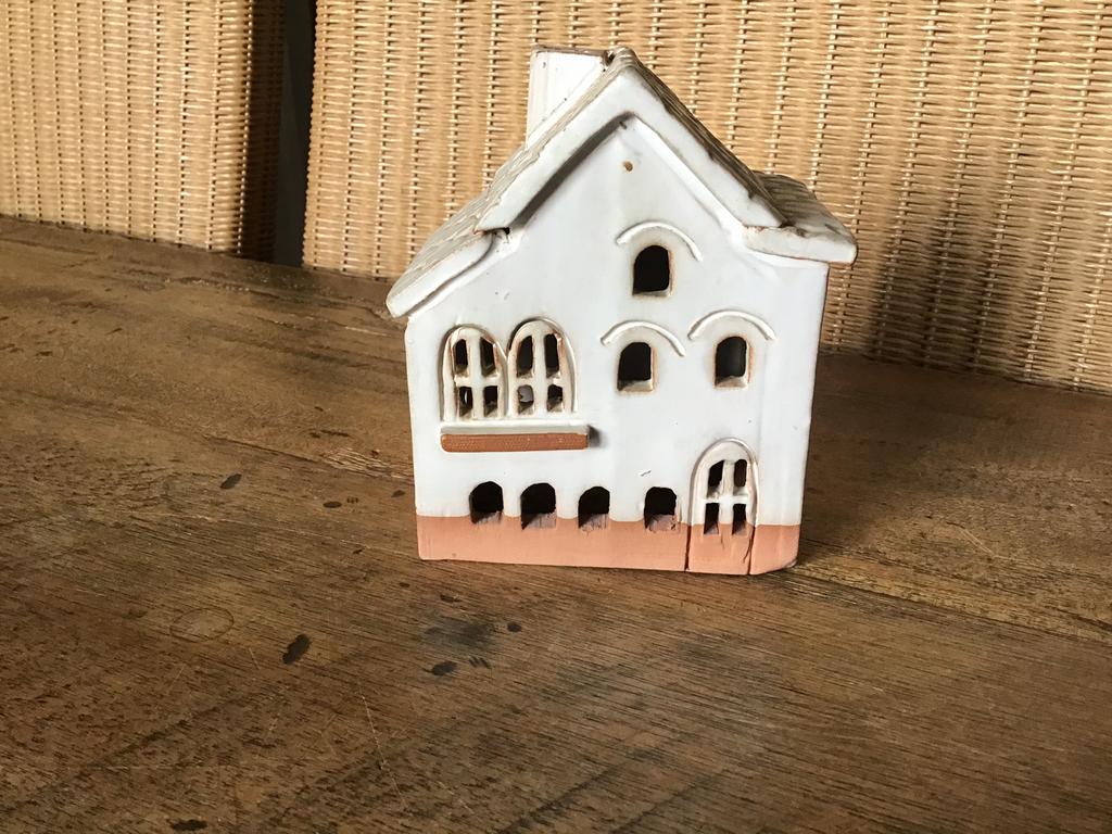 Theelichtje kersthuisje in keramiek, Diversen, Kerst, Ophalen of Verzenden, Zo goed als nieuw