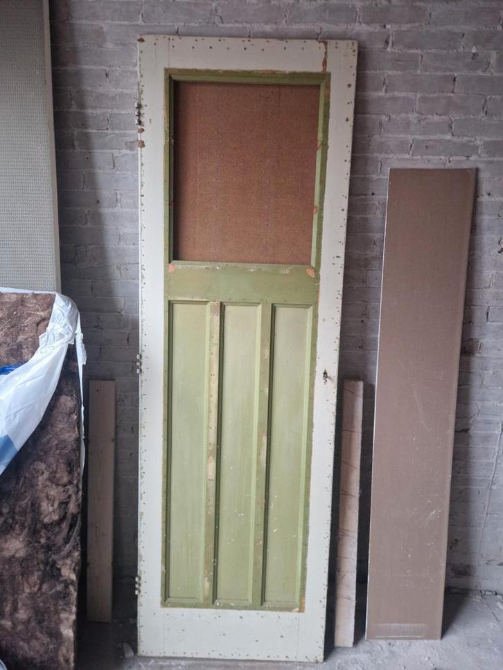 Oude houten paneeldeur 67,5 x 211,5 x 3,5 cm, Doe-het-zelf en Verbouw, Deuren en Horren, Gebruikt, Binnendeur, 200 tot 215 cm