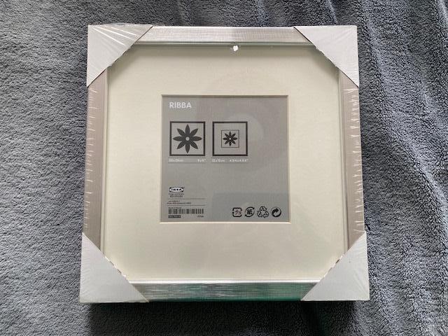 Ikea 2 Ribba zilverkleurige lijsten, 23 x 23 cm, nieuw!!!, Overige materialen, Minder dan 50 cm, Nieuw, Ophalen of Verzenden