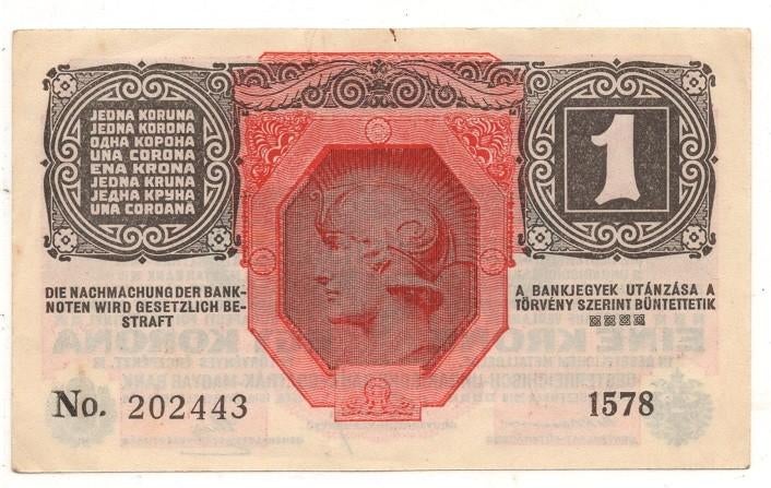 1 Krone, DeutschÖsterreich 1 dezember 1916, Ophalen of Verzenden, Oostenrijk, Los biljet
