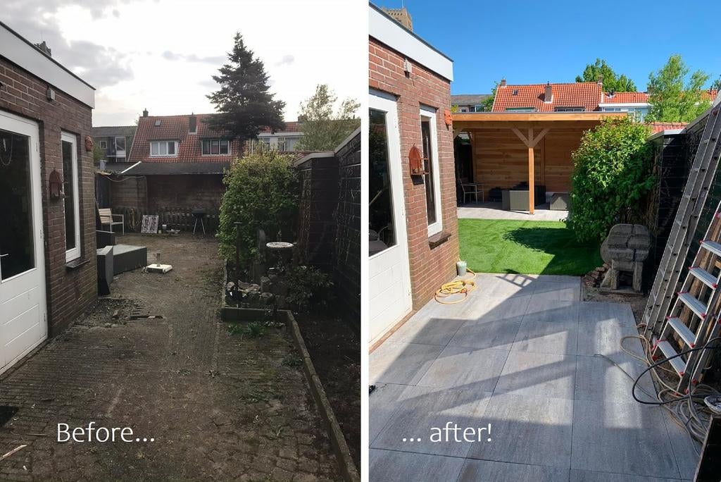 Tuinman bestrating, stratenmaker., Ophalen, Beton, Klinkers