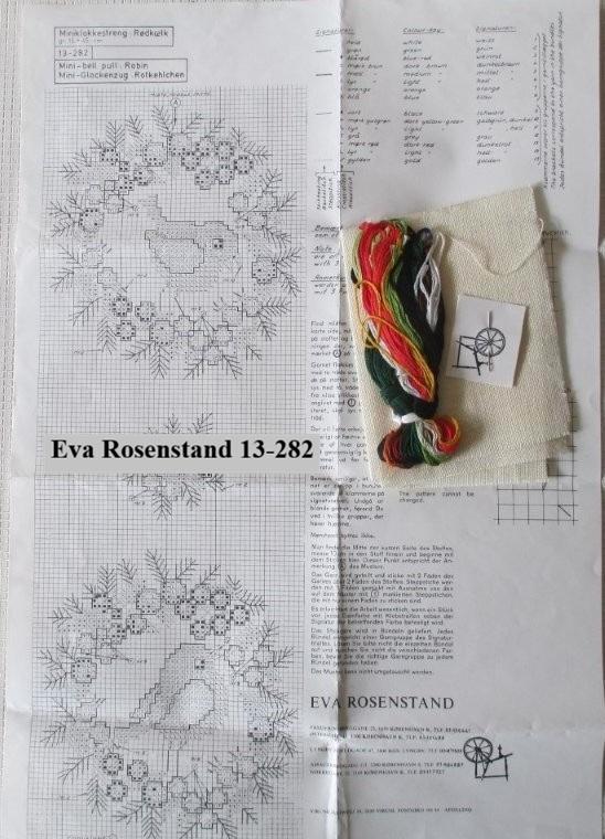 Borduurpakket,Borduren,Kruissteek,Eva Rosenstand,Roodborstje, Hobby en Vrije tijd, Borduren en Borduurmachines, Zo goed als nieuw